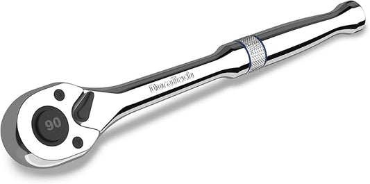 DURATECH 1/2-Inch Drive Ratchet, 90-Tooth Quick-release Ratchet Wrench, Reversible, Cr-V Made, Full Polished, Stocking Stuffers for Men Women Gifts for Men Gifts for Women Gifts for Dad