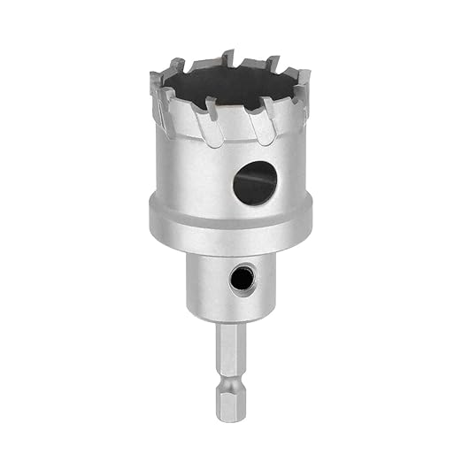25mm / 63/64 inch Carbide Hole Saw,Metal Steel Hole Saw with Hex Shank, Hole Cutter for Stainless Steel,Sheet Metal, Thick Metal and Iron. (Hex Shank, 25mm竊?3/64 inch竊?