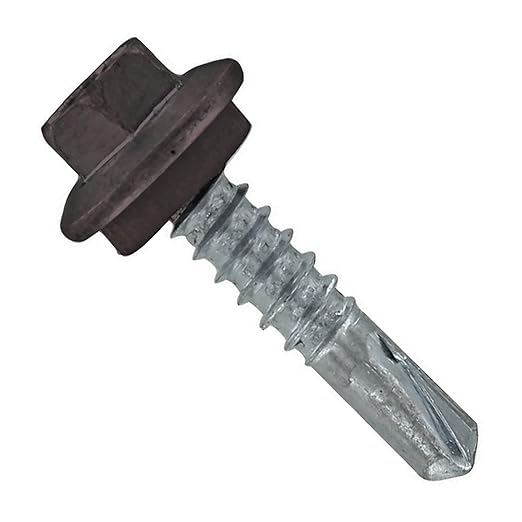 Fasteners Plus ST Fastening #12 x 1 Maxx Steelbinder Metal Roofing Screws Metal-to-Metal Charcoal Gray (Pack of 250)