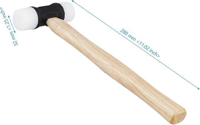 2 PCS 12 oz Soft Face Nylon Hammers, Dual Head Mallet Hammer with Non-Slip Grip for Mechanics, Woodworking, Auto, Home DIY