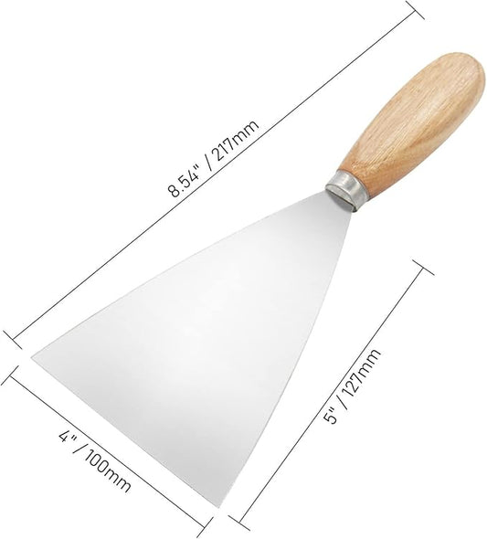 Putty Knife, 3 Inch Metal Scraper, wooden Handle Spackle Knives for Drywall, Decals, Wall paper, Patching, Painting, Taping, Scraping Coating