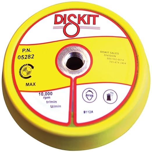 Sanding Pad 05282: Firm, 5", PSA, 0 Hole, Slant Profile, 5/8-11 Female
