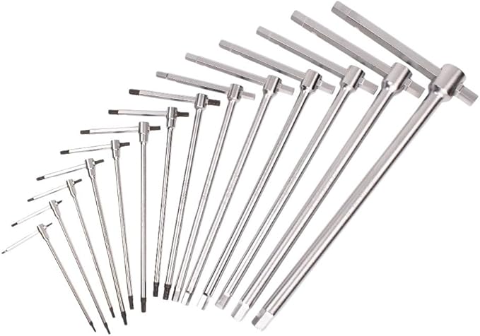 Beta 951/S14 Sliding T-Handle Hex Key Wrench Set | 14-Piece Metric Allen Wrenches (2mm to 14mm) | High Torque & Fast Spinning T-Handle Design | Calibrated Hex Ends | Made in Italy