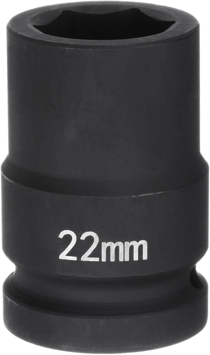 HARFINGTON 6-Point Impact Socket 3/4" Drive 22mm Metric 40Cr Alloy Steel Spindle Axle Nut Impact Socket