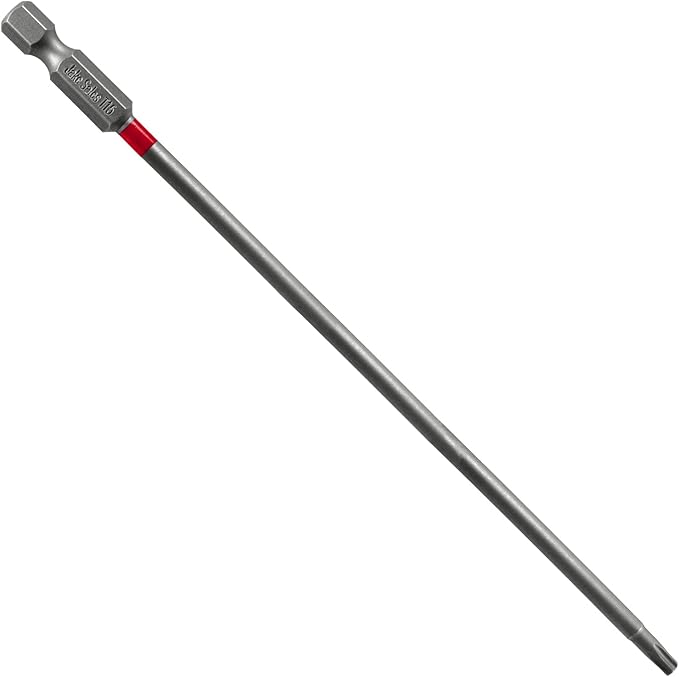 T15 x 6" Color-Coded Torx/Star Driver Bit with Quick-Change Shank - Long Reach for T-15 Screws and Fasteners (Single)