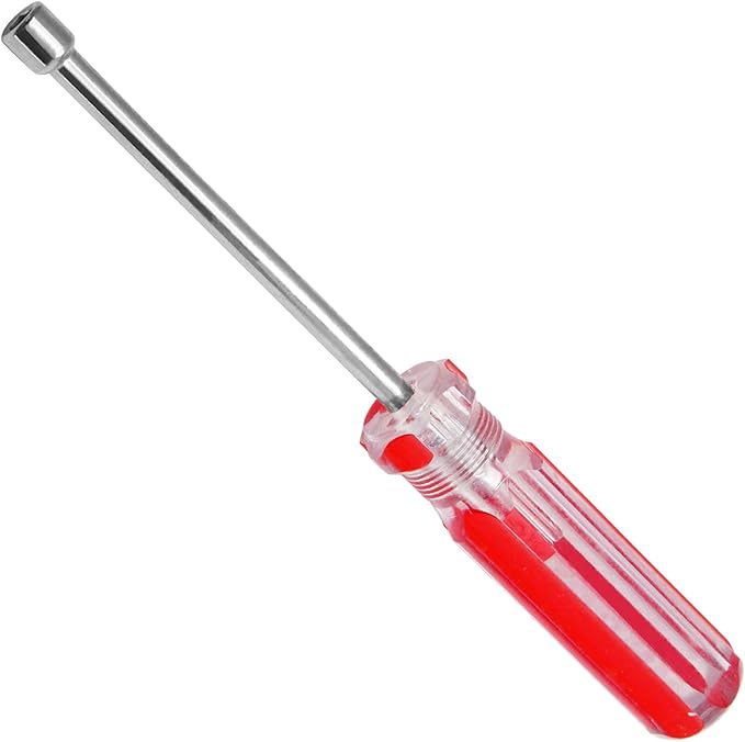 3/16 Inch Hex Nut Driver, Socket Wrench Screwdriver with 3.7-Inch Hollow Shaft, Cushion Grip Handle