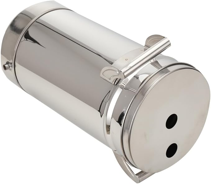 ECUTEE 8L Stainless Steel Fluidized Powder Hopper for Coating Machine 304 Fluidized Powder Bucket, Diameter 20 cm Fluidized Hopper Cup for Coating Machine