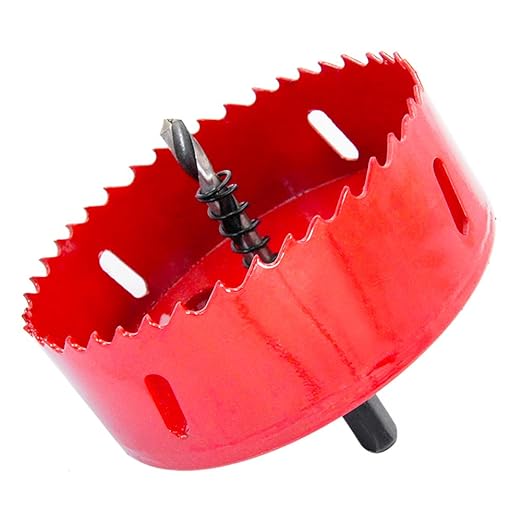 Hole Saw Drill Bit LAIWEI HSS Hole Cutter with Arbor for Wood,PVC Board and Plasterboard(3-15/16"(100mm Hole Saw))
