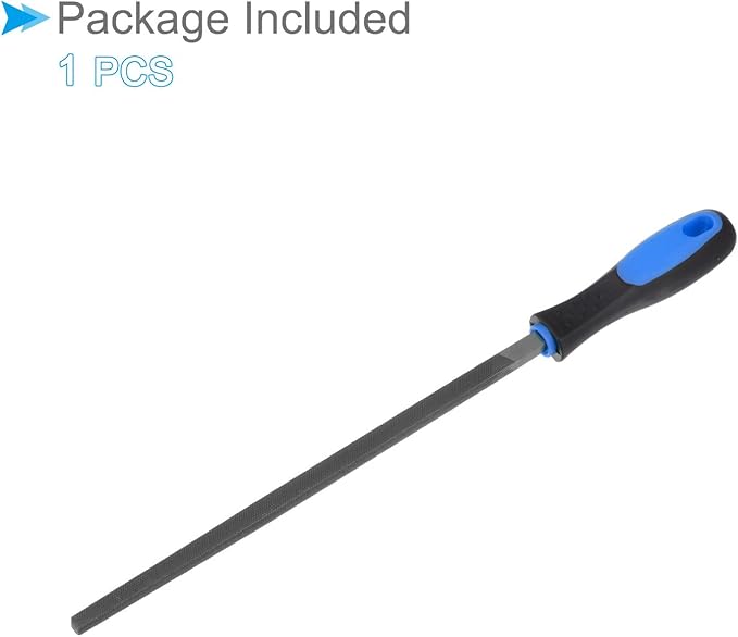 Square File, | 10 Inch File Length |, High Carbon Steel Double Cut File Hand Rasp with Anti-Slip Grip Handle - (Applications: for Shaping Metal Wood Plastic), 1-Piece