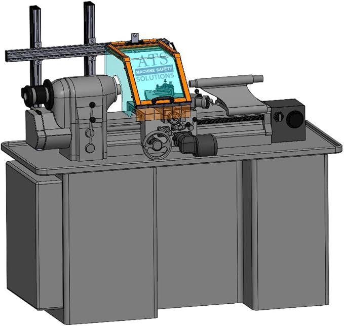Hinged Lathe Guard for Hardinge HLV/Toolroom Lathes, 12??Wide, Interlocked Model. Part # LG-TR2-SK1 by ATS MACHINE SAFETY SOLUTIONS