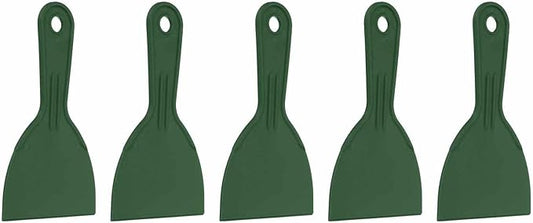 HARFINGTON 5pcs Putty Knife Scraper 4" Width Flexible Plastic Putty Knife Paint Scraper Tool for Taping Drywall Spreading Painting Wall Scratching Dark Green