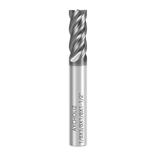 Carbide End Mills 1/8??4 Flute Square Nose CNC Milling Bits, Carbide Rod from GESAC, for TC4/18 Titanium Alloy, 1.4848/1.4837 Steel, Stainless Steel, High Temperature Alloy