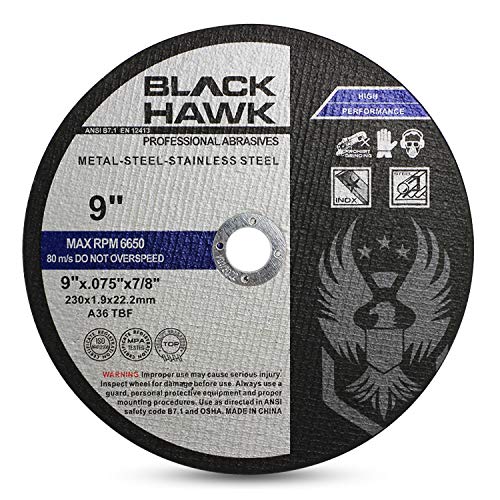 BHA Metal and Stainless Steel Cut Off Wheels for Angle Grinders, 9??x .075??x 7/8??- 25 Pack