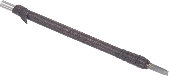 Wood Carving Knife - [4mm] Tungsten Carbide Chisel Flat Head Engraving Cutting Blade Leather Handle Whittling Knives for Woodworking Use, 6" Long