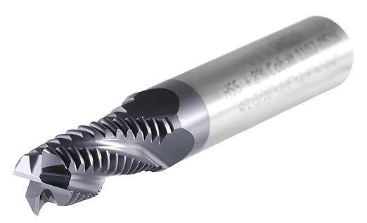 Accusize Industrial Tools 5/16'' by 3/8'' by 3/4'' Flt Length, 2-1/2'' Oal, 4 Flute, Standard Tooth M42 8% Cobalt Tialn Roughing End Mill, 1102-0516