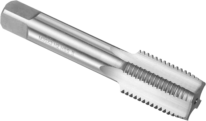 uxcell Hand Plug Tap M30 x 3 H2 Metric Thread Plug Style Taps Straight Flute Screw Tapping Threading Tool High Speed Steel HSS6542