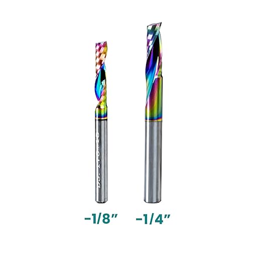 NZtools 5PCS 1/8?쇺?Flat Nose End Mill, Single Flute DLC (Ta-C) Coated CNC Cutting Bit for Aluminum, Steel, Titanium, Wood, Precision Nano End Mill for CNC Milling Machines