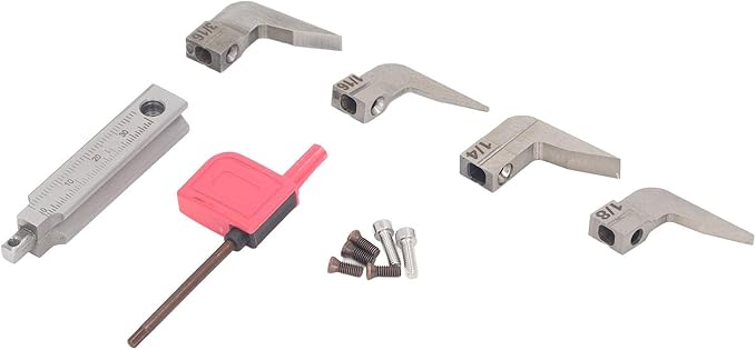 4 Pcs Carbide Router Plane Blades Set 1/16 1/8 3/16 1/4 Inch for Woodworking Hand Planer, Sturdy and Cutting Replacement Blades with Storage Box