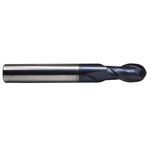 12mm Mill Dia 2Flutes 55HRC Standard Micro Grain Solid Carbide Ball Nose Coated End Mill Metric CNC Router Bits Cutter Tool for Hardened Steels