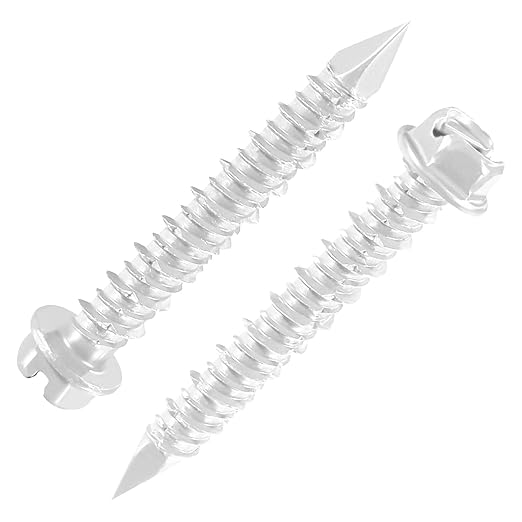 (117 PCS) # 3/16 "Slotted Hexagonal Concrete Screw anchoring kit, Three Color Hexagonal (Blue, White, Black), Used for anchoring to Masonry, Blocks, or Brick Plaster