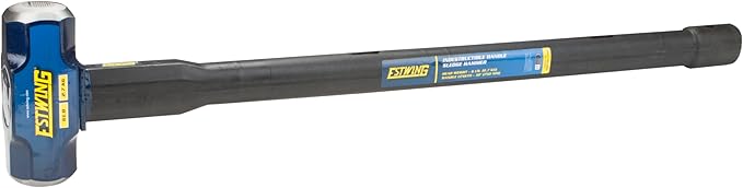 Estwing 6-Pound Hard Face Sledge Hammer - 30-Inch Indestructible Handle, Locked Steel Head, Vulcanized Rubber Grip for Demolition & Stake Driving