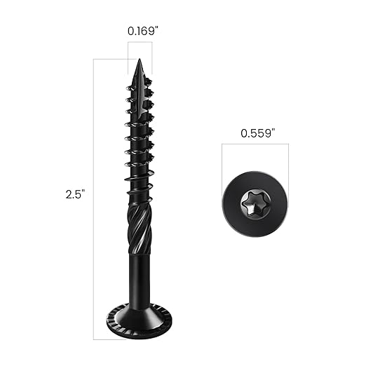 Deck Screws #14 x 2-1/2 inch, (240pcs) 5lb Heavy Duty Outdoor Wood Screws,Black Rust Resistant Epoxy Coated,Torx Drive Head,with T30 Star Bit