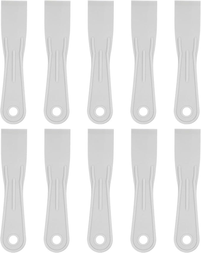 HARFINGTON 10pcs Putty Scraper 1.6" Width 1.7mm Thin Flexible Plastic Putty Knives for Taping Drywall Spreading Painting Wall Scratching Gray