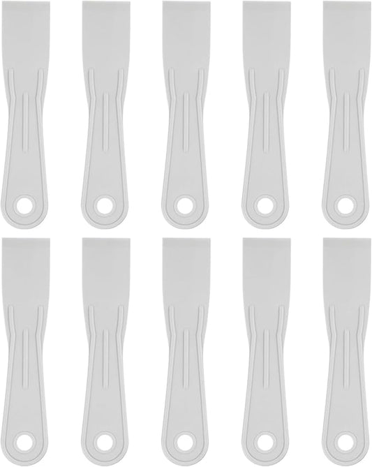 HARFINGTON 10pcs Putty Scraper 1.6" Width 1.7mm Thin Flexible Plastic Putty Knives for Taping Drywall Spreading Painting Wall Scratching Gray