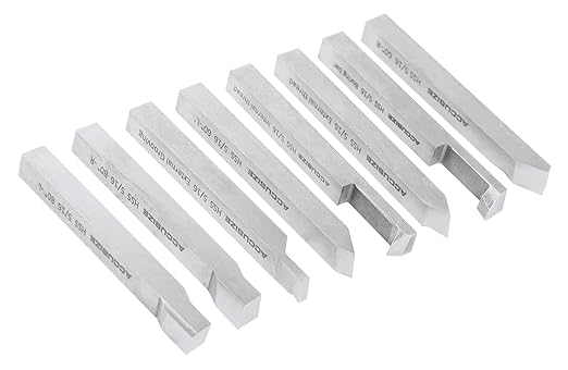 Accusize Industrial Tools 5/16'' 8 Pc H.S.S. Tool Bit Set, Pre-Ground for Turning and Facing Work, 2662-2002
