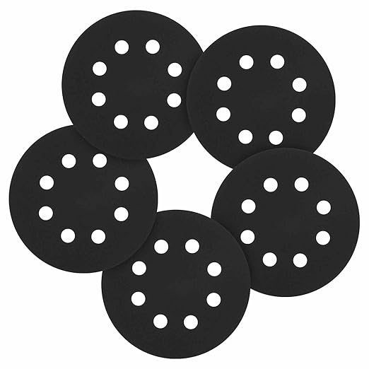 110 Pcs 5 Inch Sanding Disc 400 Grit 8 Hole Round Hook and Loop Sandpapers for Metal Wood Automotive Boat Building Grinding and Polishing, Black