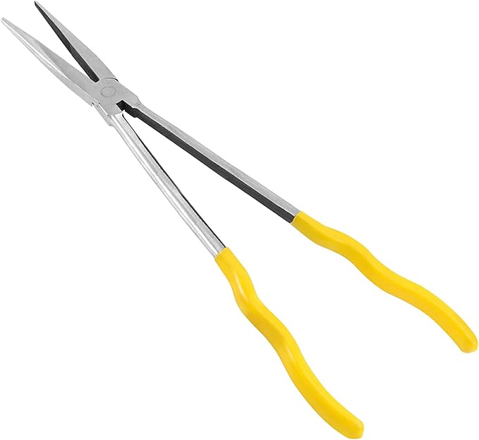 MOUYAT 3 PCS 16 Inch Extra Long Needle Nose Pliers Set, 45 Degree, 90 Degree, Straight Extra Long Reach Pliers Set