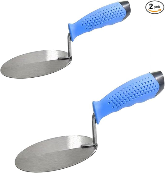 2 Pcs Masonry Hand Tool Set, 6''& 8''Building Trowel Arc Edging Wall Cement Tool, Margin Trowel for Bricklaying