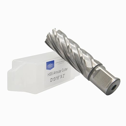 HSS M2AL Annular Cutter 2" DOC with 3/4" Weldon Shank for Magnetic Drill Press by EST (D13/16" X 2")