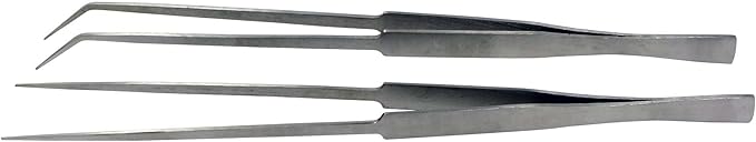 SE Stainless Steel 10" Tweezers Set (2 PC.) - TW2-402