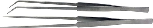 SE Stainless Steel 10" Tweezers Set (2 PC.) - TW2-402