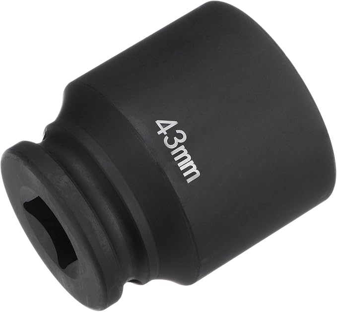 HARFINGTON 6-Point Impact Socket 3/4" Drive 43mm Metric 40Cr Alloy Steel Spindle Axle Nut Impact Socket