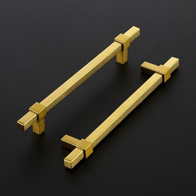 30 Pack Gold Cabinet Handles - 6-1/4" Hole Center Cabinet Pulls Drawer Pulls Cabinet Hardware Kitchen Handles for Cabinets