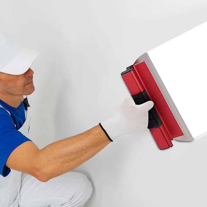 Drywall Skimming Blade Set Plaster Smoothing Tools Stainless Steel Drywall Knife for Finishing and Smoothing Walls and Ceilings, 15.7, 23.6, 31.4cm Blades+35.4-63in Extension Handle