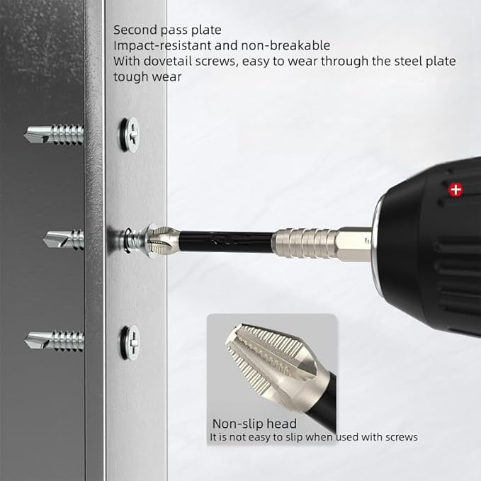 6PCS Magnetic Screwdriver Bit Set, Long Alloy Steel Magnetic Screwdriver Bits PH2 Hex Shank 1/4 Inch Hand Tools 25-150mm High Hardness