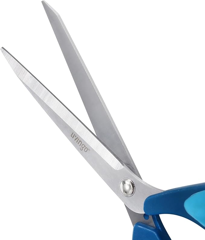 LIVINGO Fabric Sewing Scissors Set All Purpose - Heavy Duty Tailor Shears with Small Embroidery Thread Snips Sewing Kit for Home Crafting Cutting, 9.5" & 5" & 4.5", Blue Comfortable Handles
