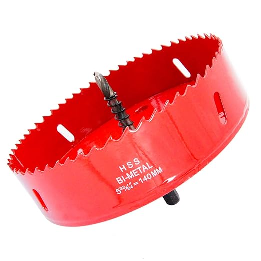 Hole Saw Drill Bit LAIWEI HSS Hole Cutter with Arbor for Wood,PVC Board and Plasterboard(5-1/2"(140mm Hole Saw))
