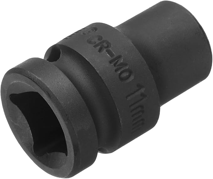 uxcell 1/2" Drive x 11mm Shallow Impact Socket 12-Point Metric CR-MO Steel Nut Impact Grade Socket for Auto Repair