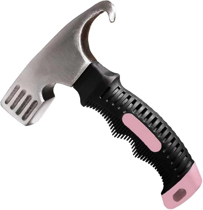Pink Camping Hammer – Heavy-Duty Mallet for Tent Stakes Portable Compact Hammer with Nail Puller Lightweight Outdoor Mallet for Camping, Hiking & Backpacking