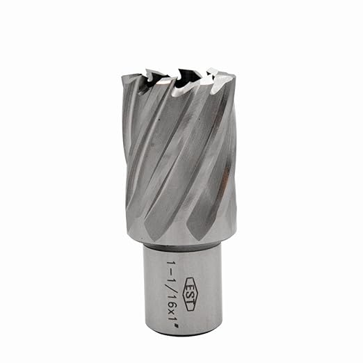 EST HSS M2AL Annular Cutter 1" DOC with 3/4" Weldon Shank for Magnetic Drill Press (D1-1/16" X 1")
