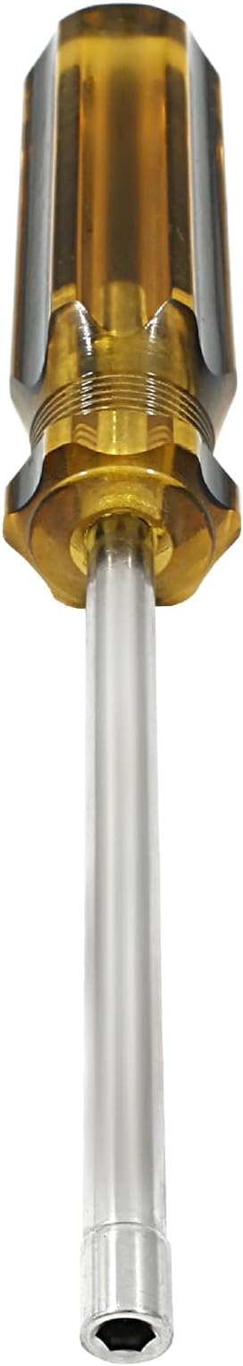 Biaungdo 4mm Socket Wrench Screwdriver, Hex Socket Wrench High-Carbon Steel Hexagon Nut Driver Non-Magnetic Tip Hex Nut Screwdriver Hand Tool for Repairs(Plastic Handle)