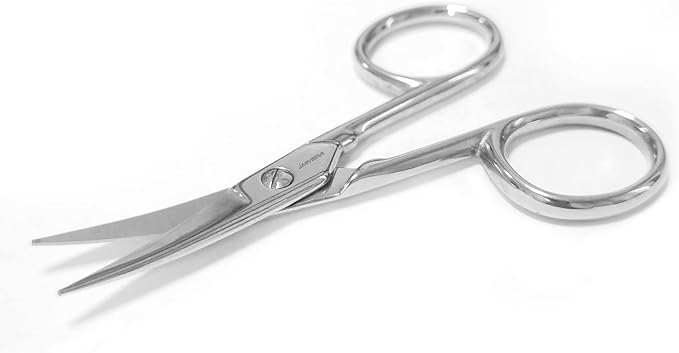 JARVISTAR Small Embroidery Curved Scissors, 4??Forged Stainless Steel Detail Craft Cutter, Sharp Pointed Tip for Fabric Sewing, Needlework, Yarn and DIY Crafts