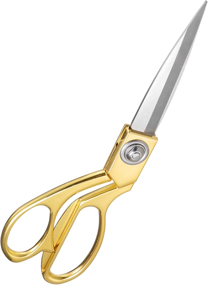 Professional Heavy Duty Tailor Scissors, Sharp Stainless Steel 8" Gold Dressmaker Shears Multipurpose Fabric Scissors Sewing Dressmaking Craft Scissors for Office and Home