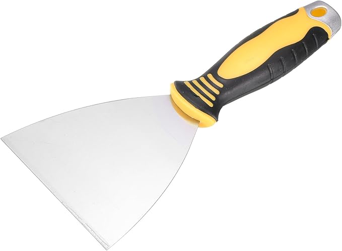 uxcell Putty Knife 4" High Carbon Steel Paint Scraper Flexible Drywall Repair Mud Knife for Removing Cement Wallpaper Mud Adhesive Taping with Metal Hammer End