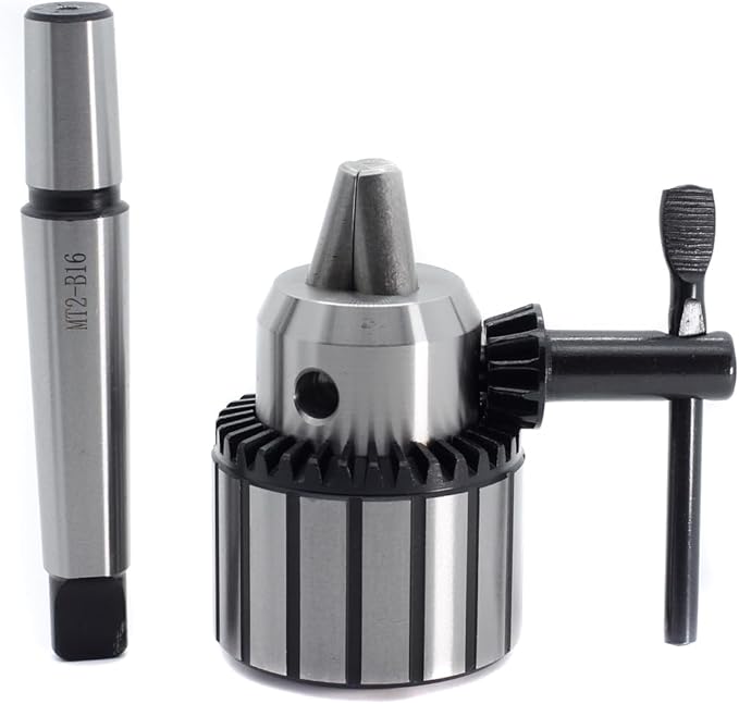 Drill Chuck JESTUOUS B16 Key Type 1/2 Inch(1-13mm) with MT2 Morse Taper Arbor Heavy Duty Chucks
