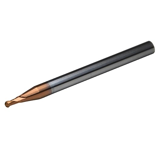 0.1mm 2Flutes 65HRC Standard Mill Dia Miniature Solid Carbide Ball Nose Coated End Mill Metric CNC Router Bits Cutter Tool for Hardened Steels